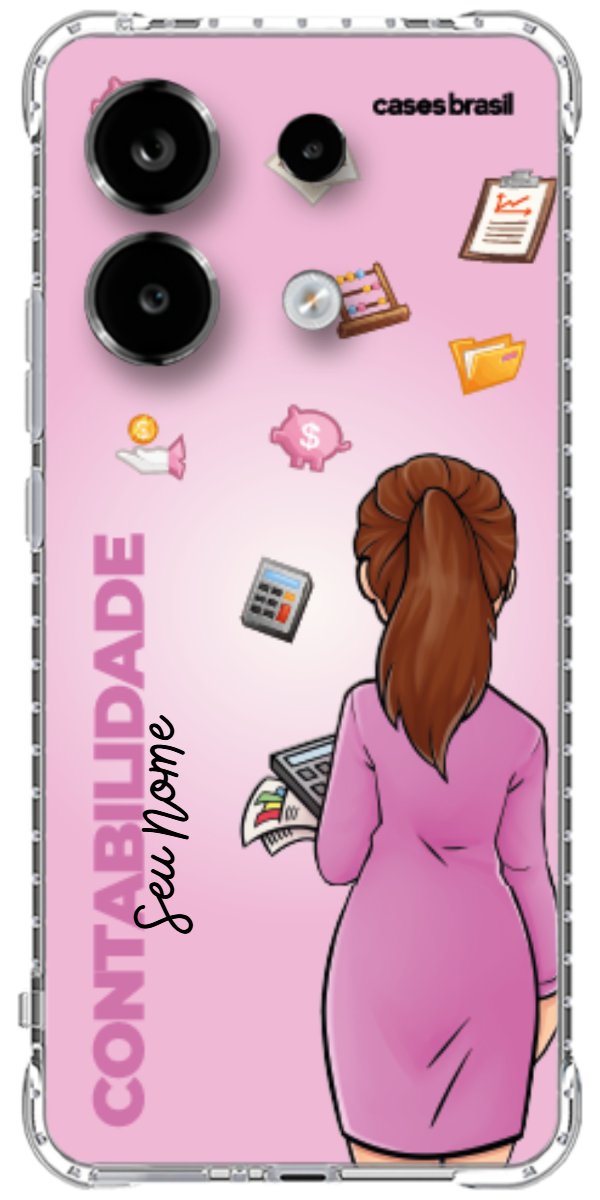 Capinha para Celular Contabilidade - Boneca Profissão Com Fundo