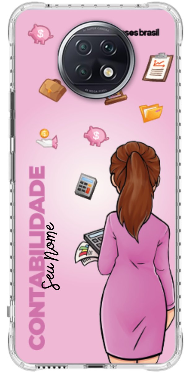 Capinha para Celular Contabilidade - Boneca Profissão Com Fundo