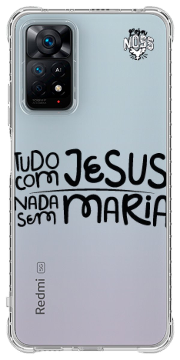Capinha para Celular Tudo com Jesus Nada sem Maria