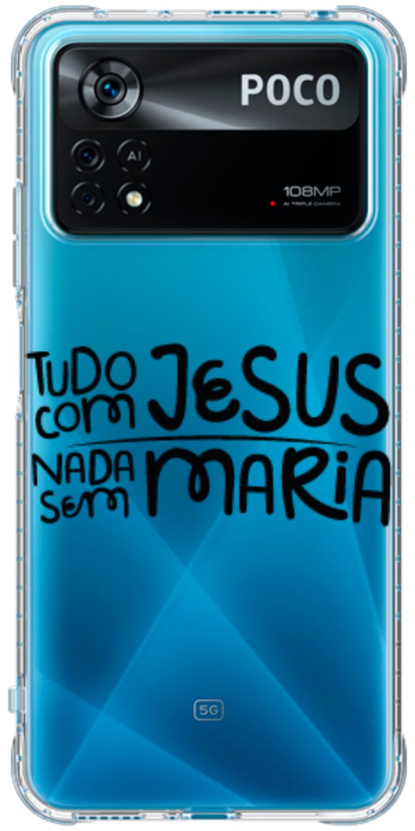 Capinha para Celular Tudo com Jesus Nada sem Maria