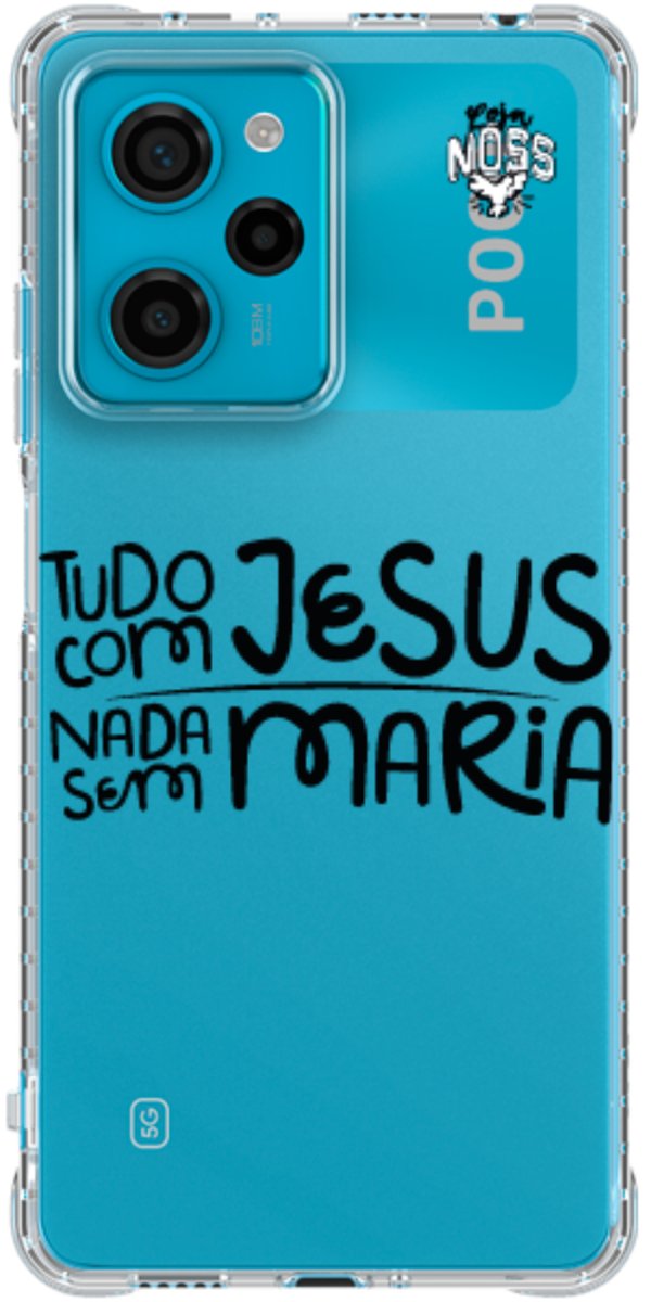 Capinha para Celular Tudo com Jesus Nada sem Maria