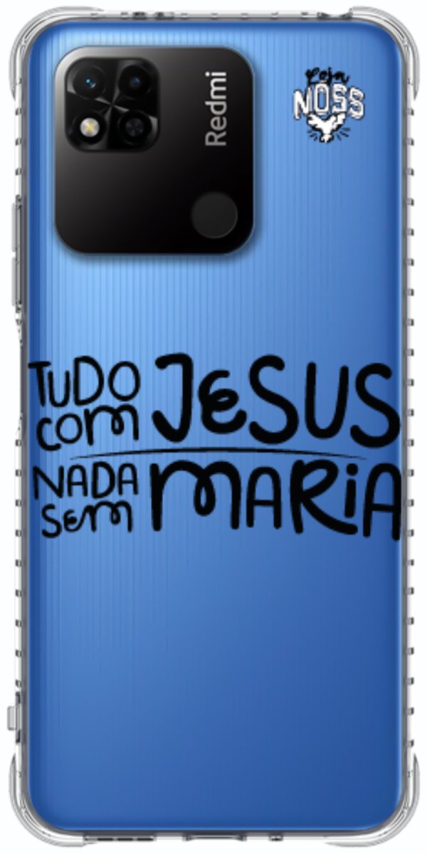 Capinha para Celular Tudo com Jesus Nada sem Maria