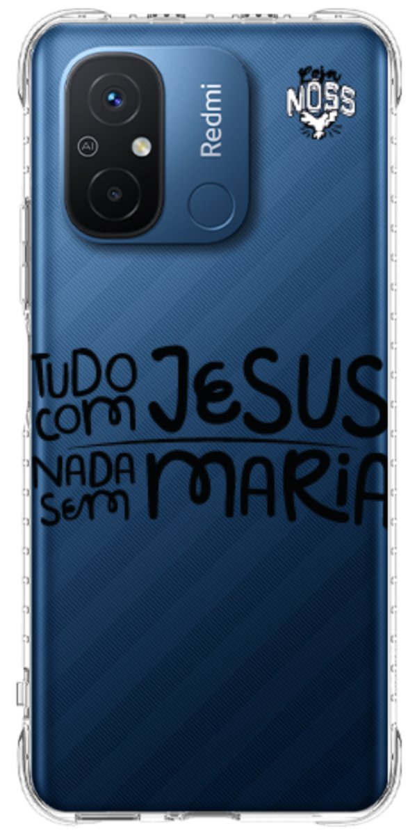 Capinha para Celular Tudo com Jesus Nada sem Maria