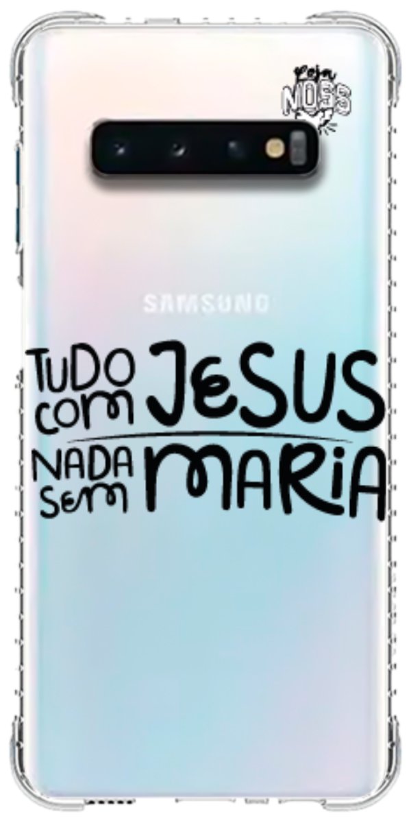 Capinha para Celular Tudo com Jesus Nada sem Maria