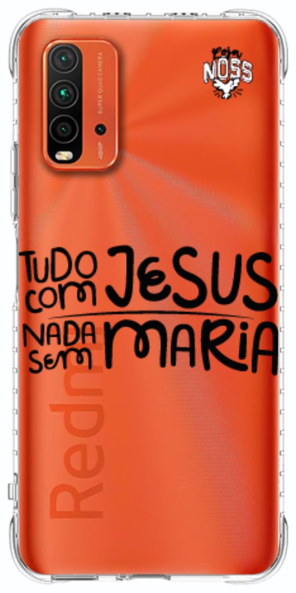 Capinha para Celular Tudo com Jesus Nada sem Maria
