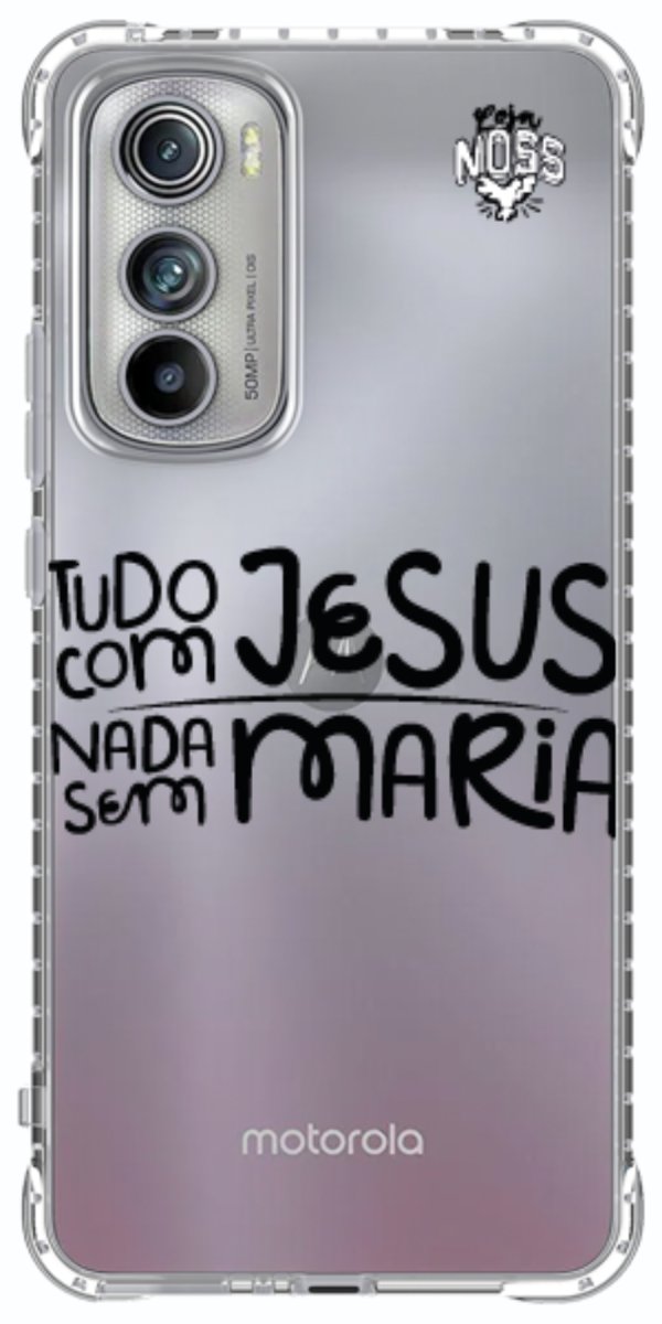 Capinha para Celular Tudo com Jesus Nada sem Maria