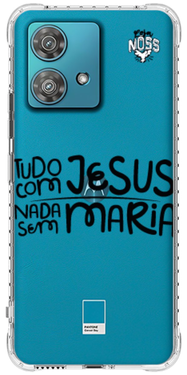 Capinha para Celular Tudo com Jesus Nada sem Maria