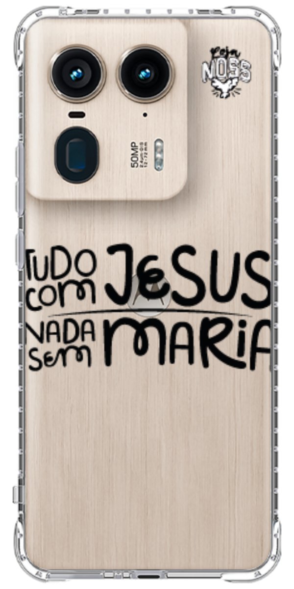 Capinha para Celular Tudo com Jesus Nada sem Maria
