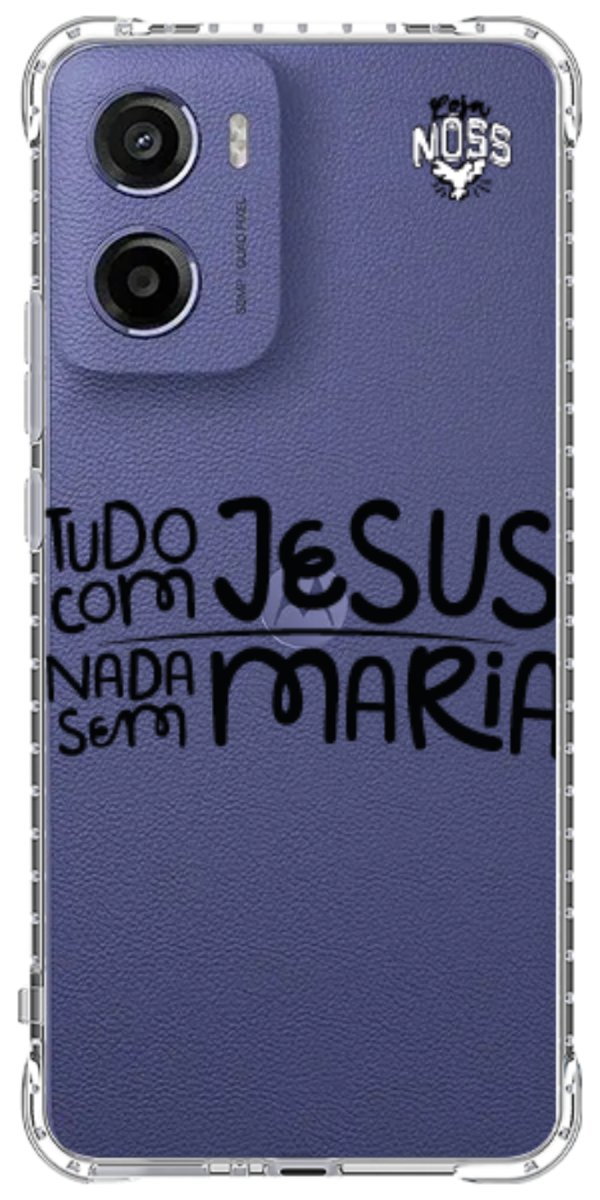 Capinha para Celular Tudo com Jesus Nada sem Maria