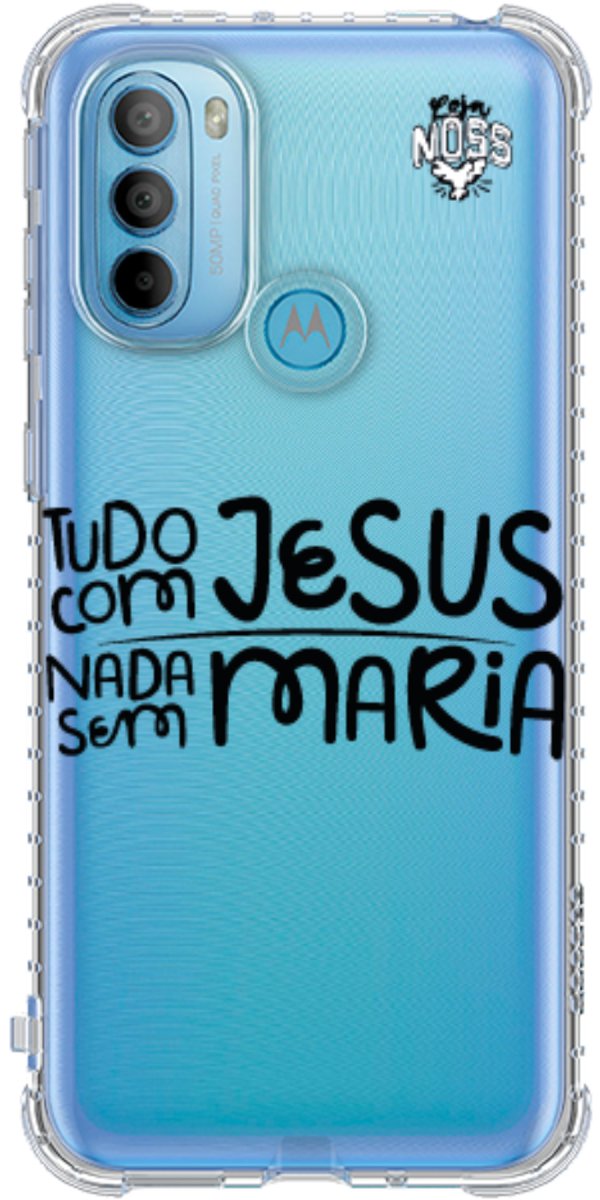 Capinha para Celular Tudo com Jesus Nada sem Maria
