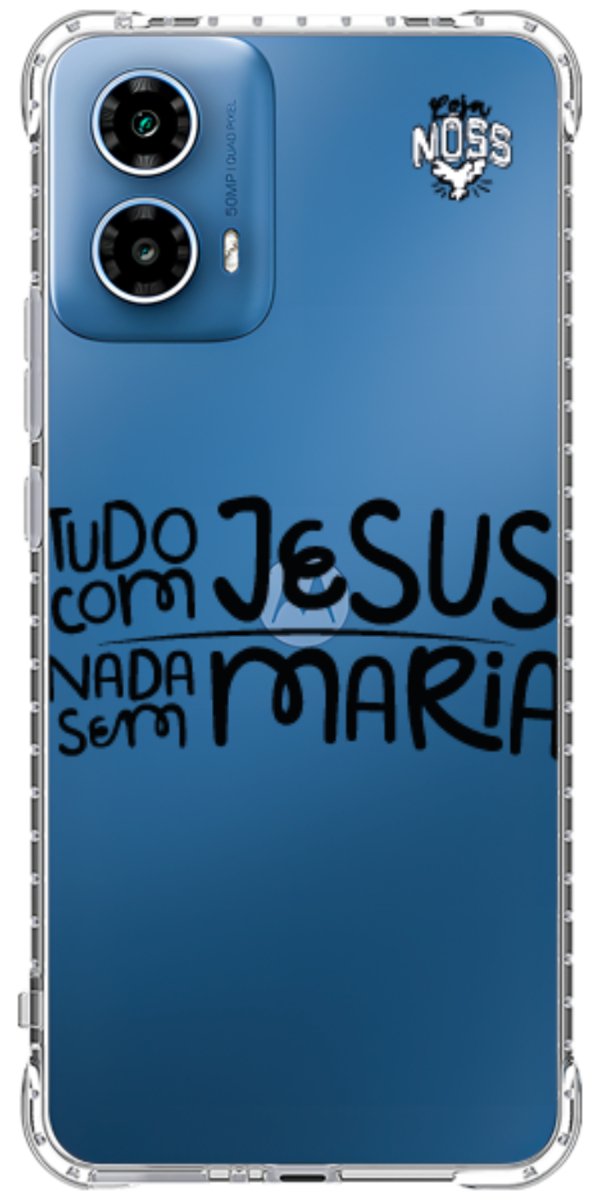Capinha para Celular Tudo com Jesus Nada sem Maria