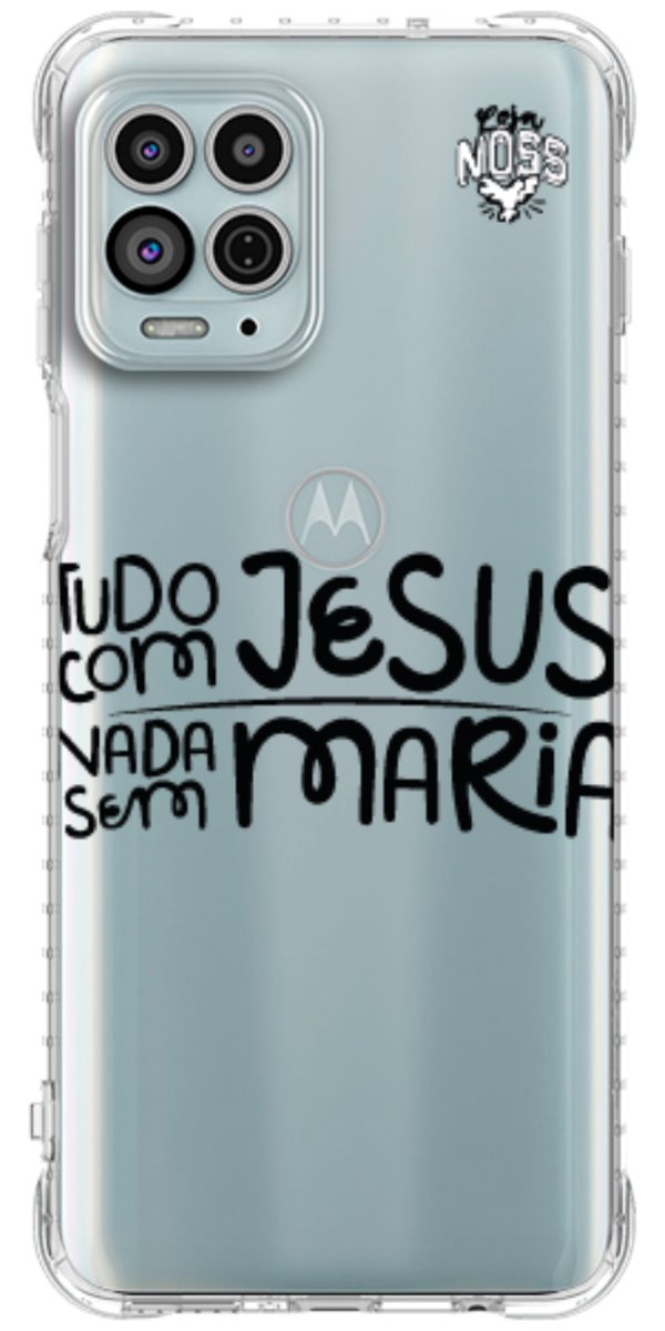 Capinha para Celular Tudo com Jesus Nada sem Maria