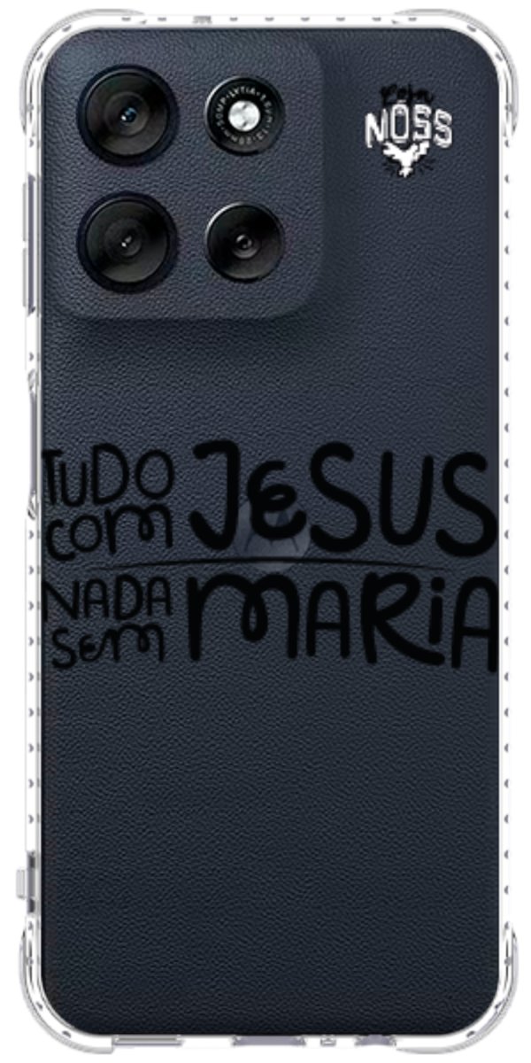 Capinha para Celular Tudo com Jesus Nada sem Maria
