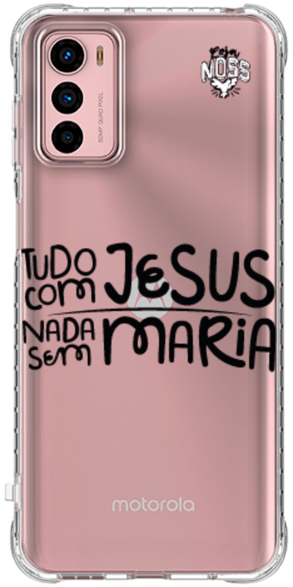Capinha para Celular Tudo com Jesus Nada sem Maria