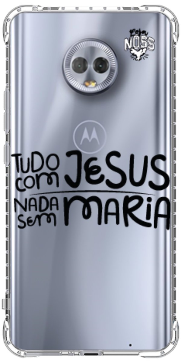 Capinha para Celular Tudo com Jesus Nada sem Maria