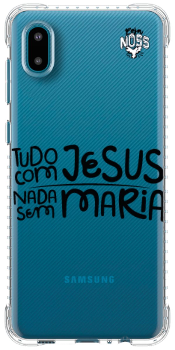 Capinha para Celular Tudo com Jesus Nada sem Maria
