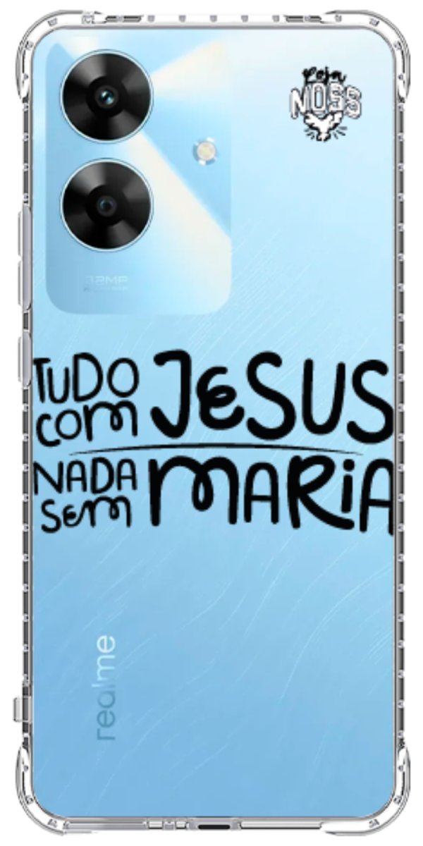 Capinha para Celular Tudo com Jesus Nada sem Maria