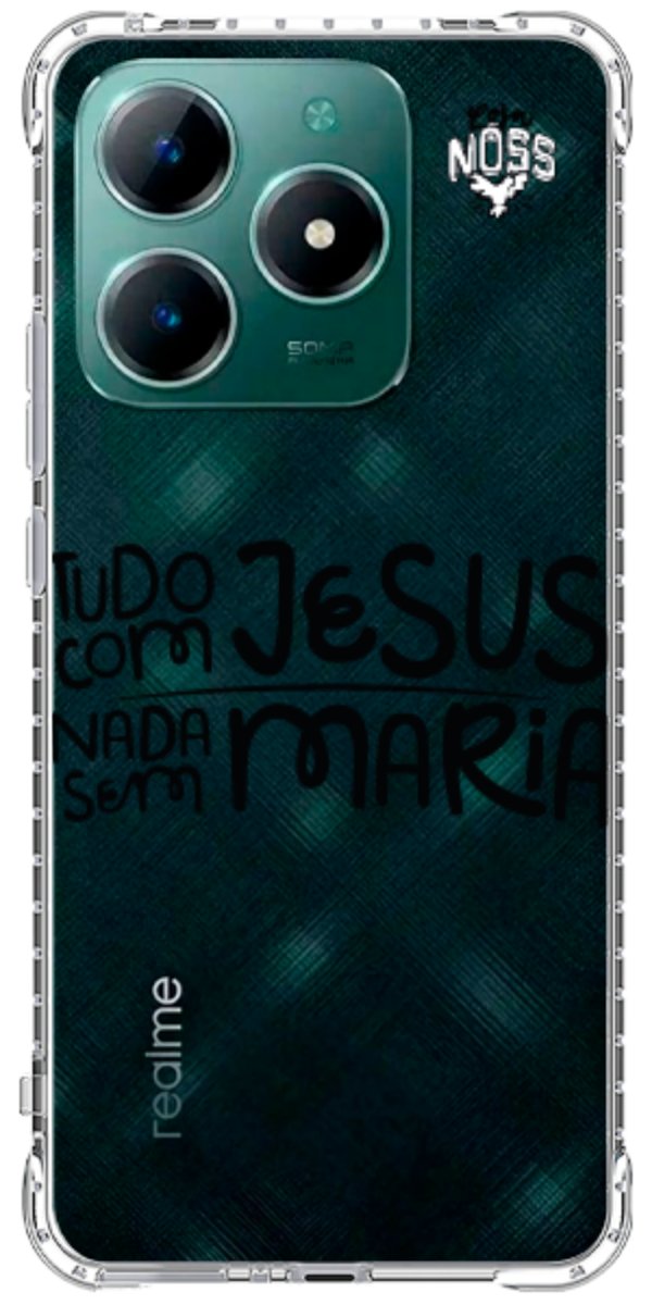 Capinha para Celular Tudo com Jesus Nada sem Maria