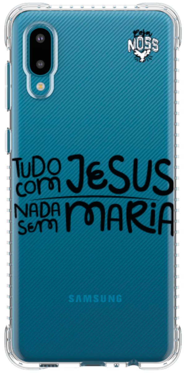 Capinha para Celular Tudo com Jesus Nada sem Maria