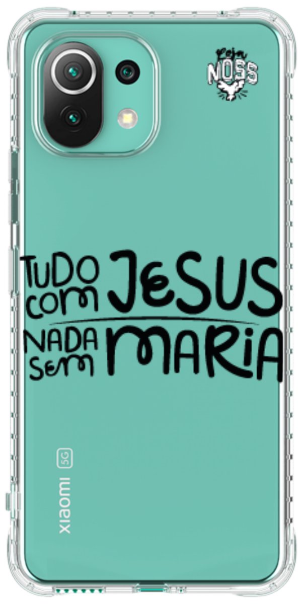 Capinha para Celular Tudo com Jesus Nada sem Maria
