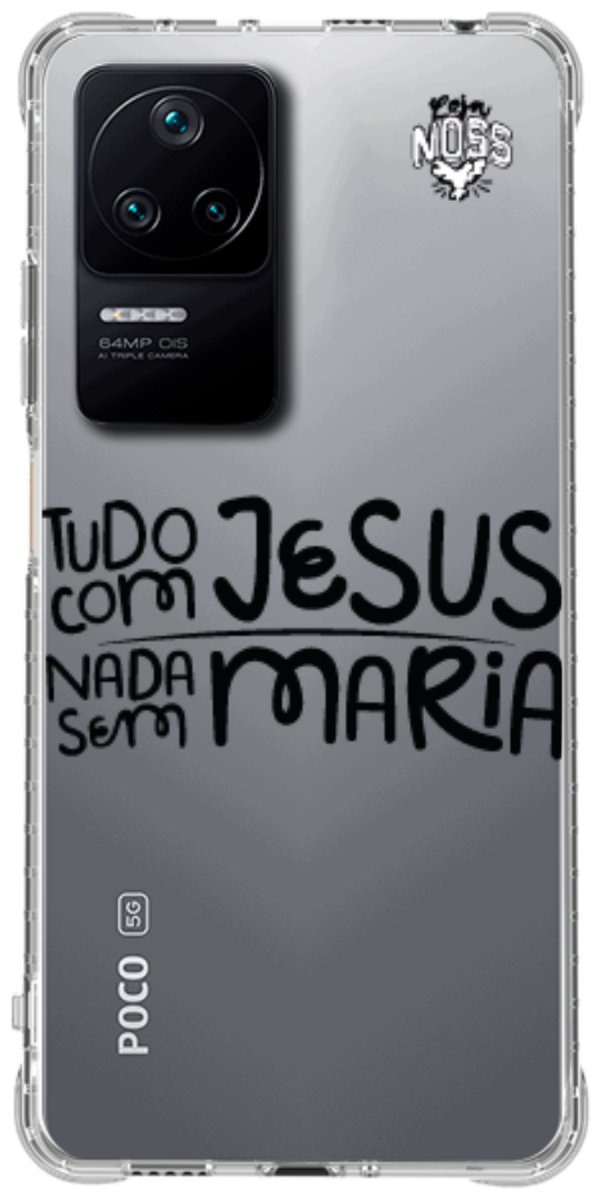 Capinha para Celular Tudo com Jesus Nada sem Maria