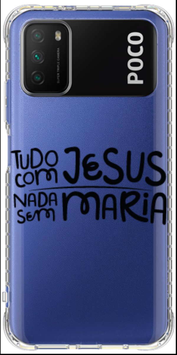 Capinha para Celular Tudo com Jesus Nada sem Maria